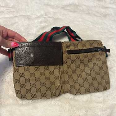 RARE Vintage Gucci GG Monogram Canvas Belt Bum Bag - image 1