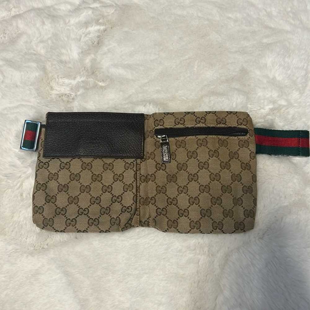 RARE Vintage Gucci GG Monogram Canvas Belt Bum Bag - image 2