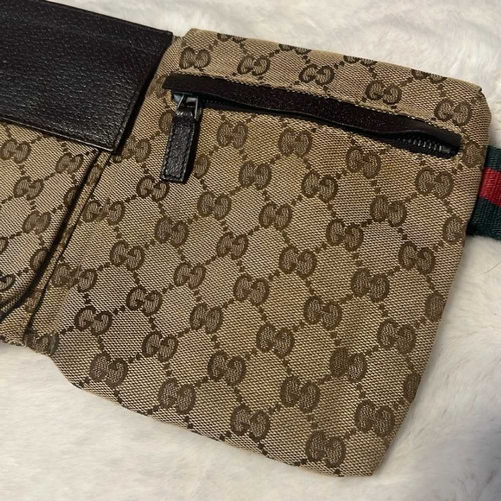 RARE Vintage Gucci GG Monogram Canvas Belt Bum Bag - image 4