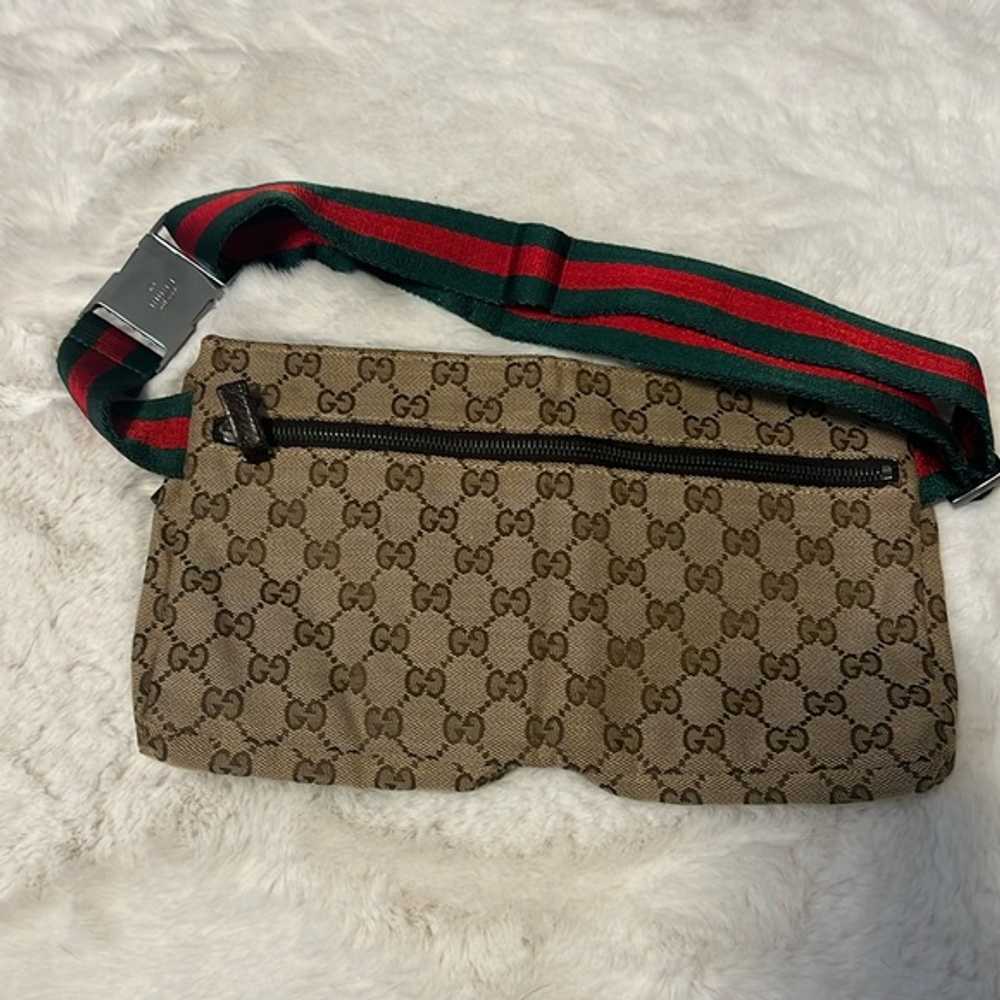 RARE Vintage Gucci GG Monogram Canvas Belt Bum Bag - image 8