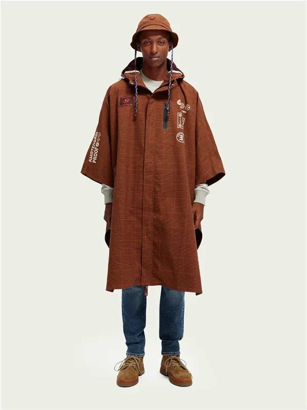 Scotch & Soda Amsterdam Proof Poncho + Hat in Bro… - image 3