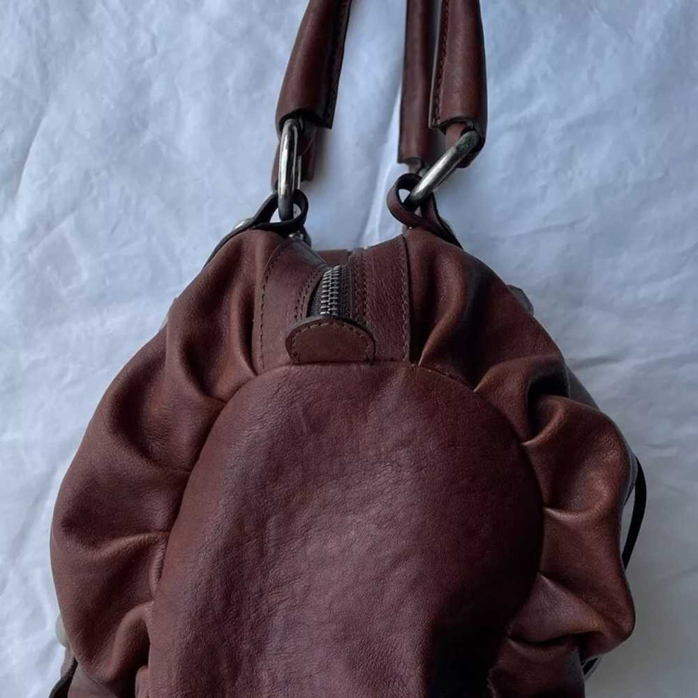 Sundance Brown Leather Barrel Handbag - image 4