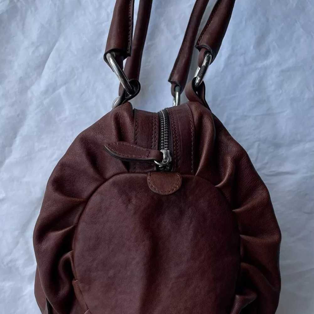 Sundance Brown Leather Barrel Handbag - image 5