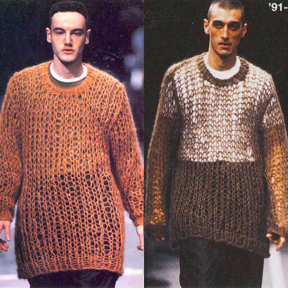 Comme Des Garçons AW91 Mesh Knit Wool Sweater - image 6