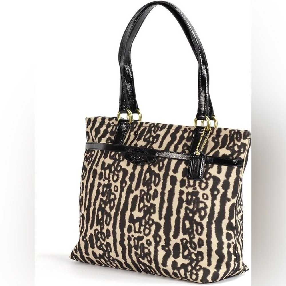 Coach Signature Leopard Print Tote Black Multicol… - image 1