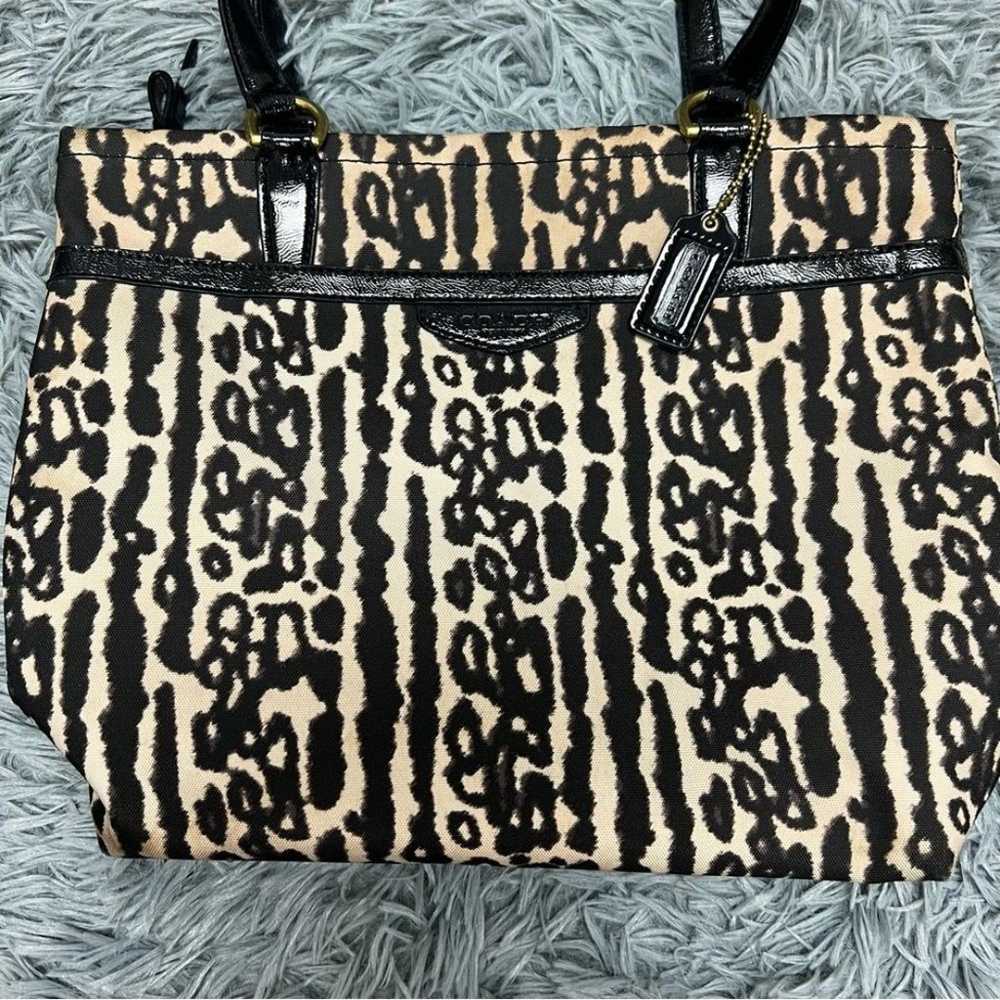 Coach Signature Leopard Print Tote Black Multicol… - image 3