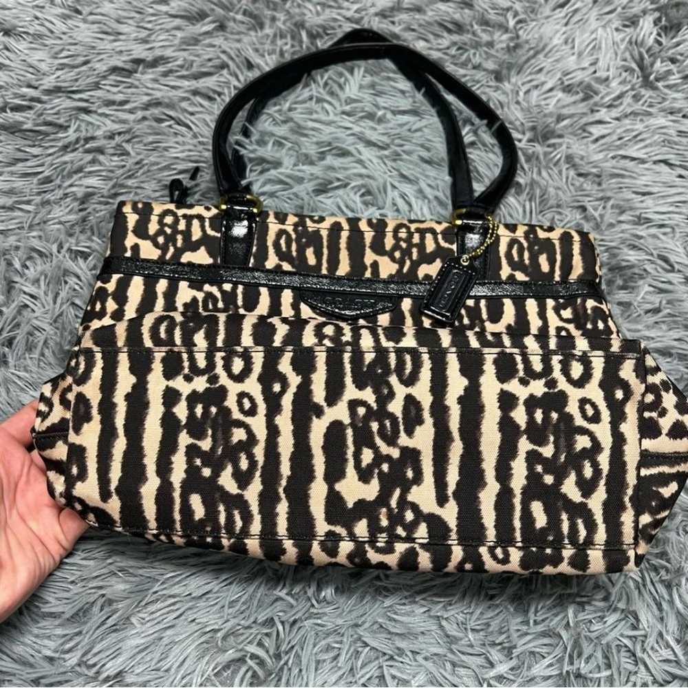 Coach Signature Leopard Print Tote Black Multicol… - image 6