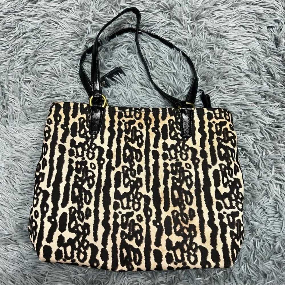 Coach Signature Leopard Print Tote Black Multicol… - image 7