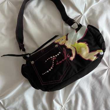 Vintage Disney Tinkerbell Handbag Y2k Purse Black… - image 1