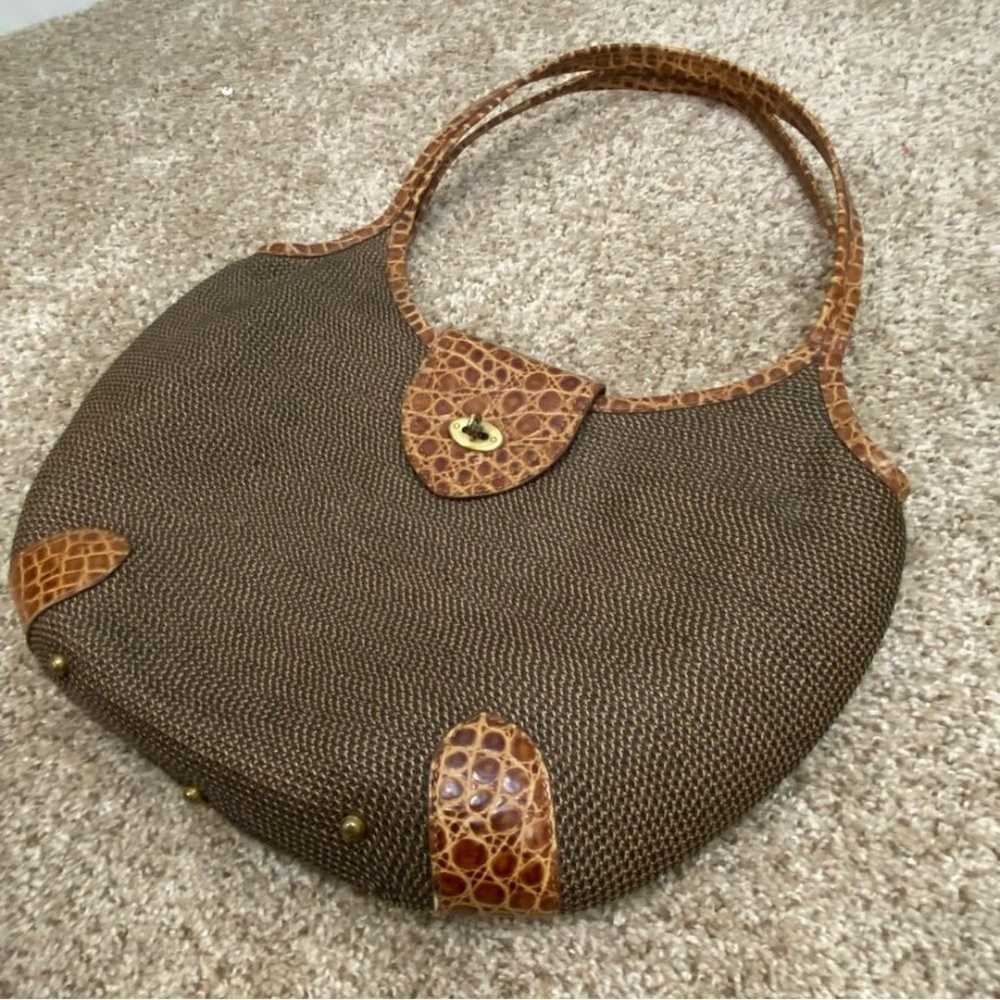 Eric Javits Straw Shoulder Purse with Leather Str… - image 2