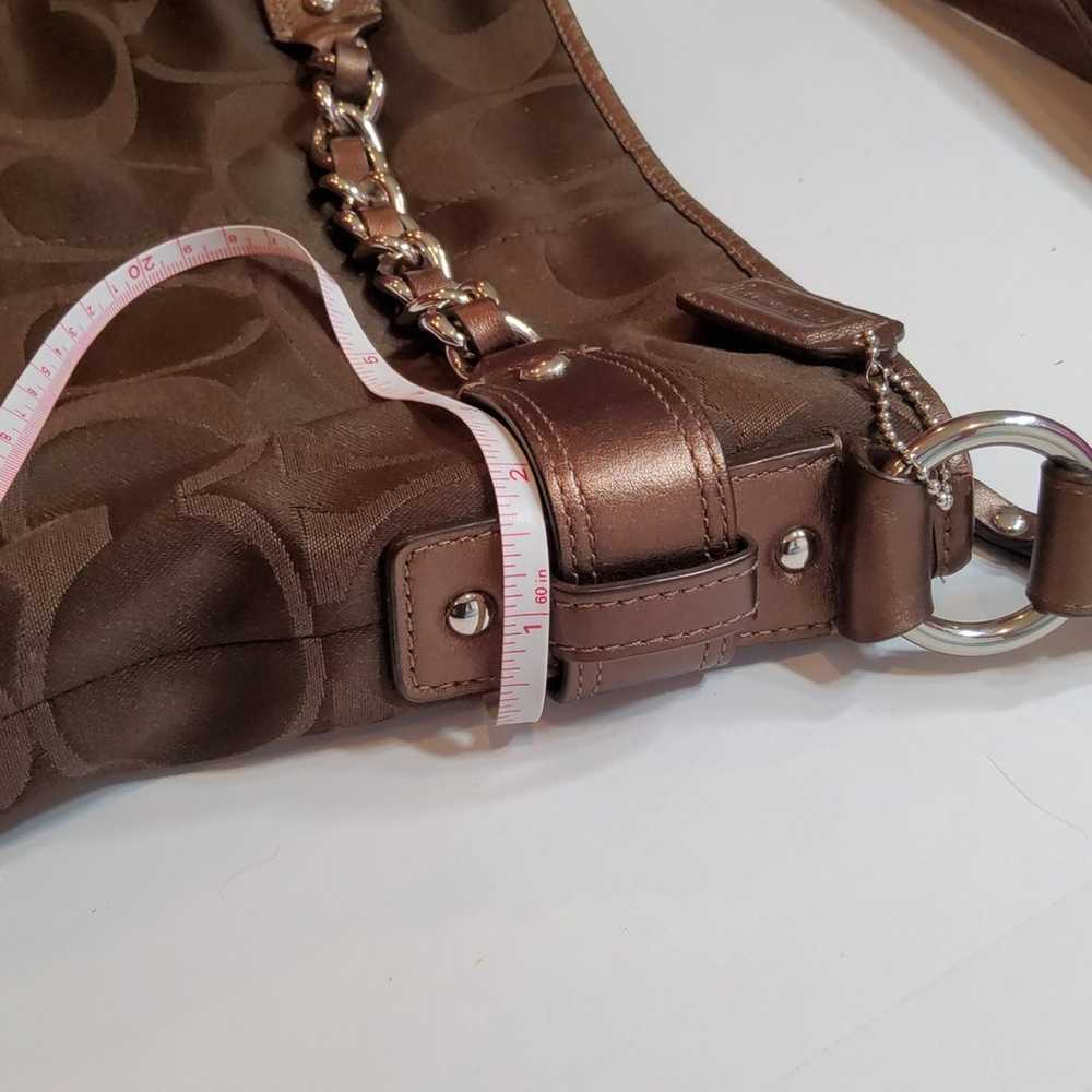 COACH SIGNATURE CHAIN DUFFLE HANDBAG #F19730. - image 11