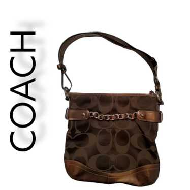 COACH SIGNATURE CHAIN DUFFLE HANDBAG #F19730. - image 1