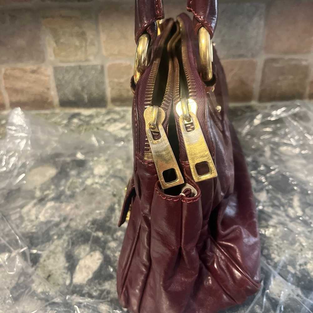 Marc Jacob burgundy, Leather Sophia Purse Satchel… - image 3