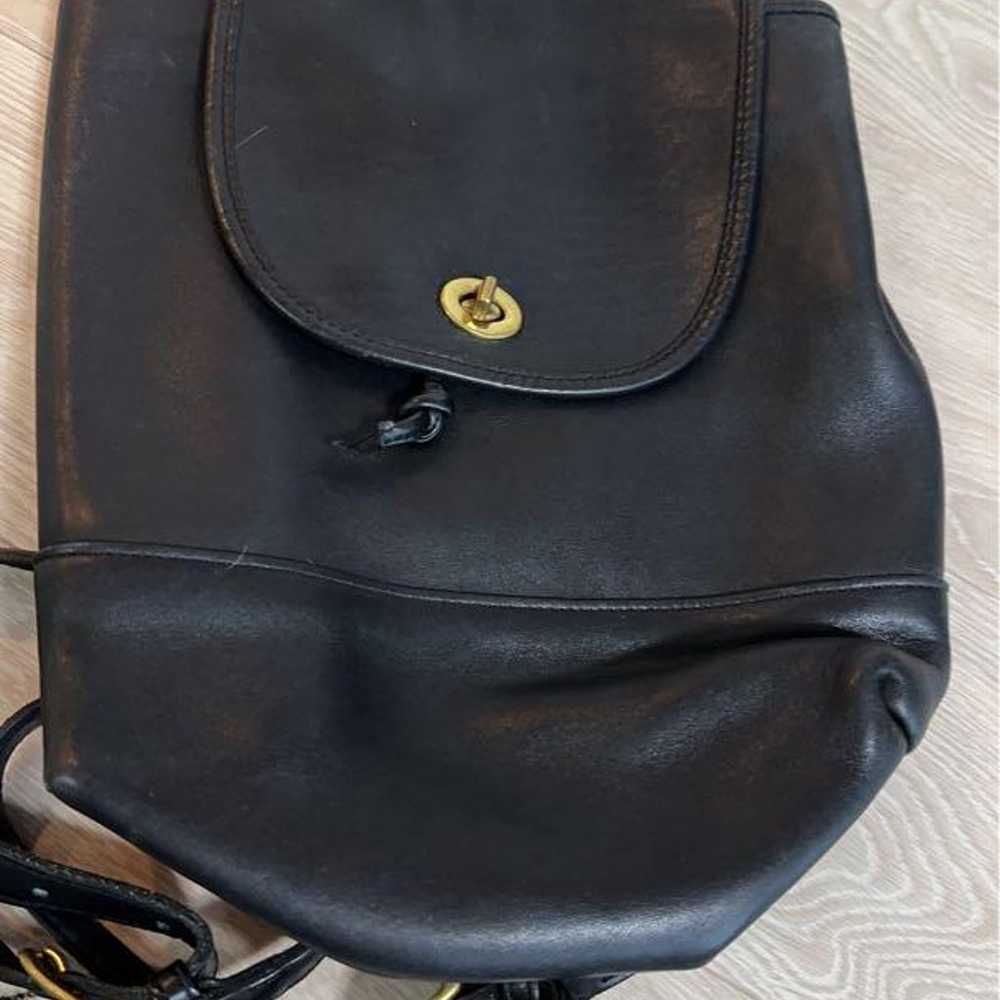 Black leather backpack Coach - image 2