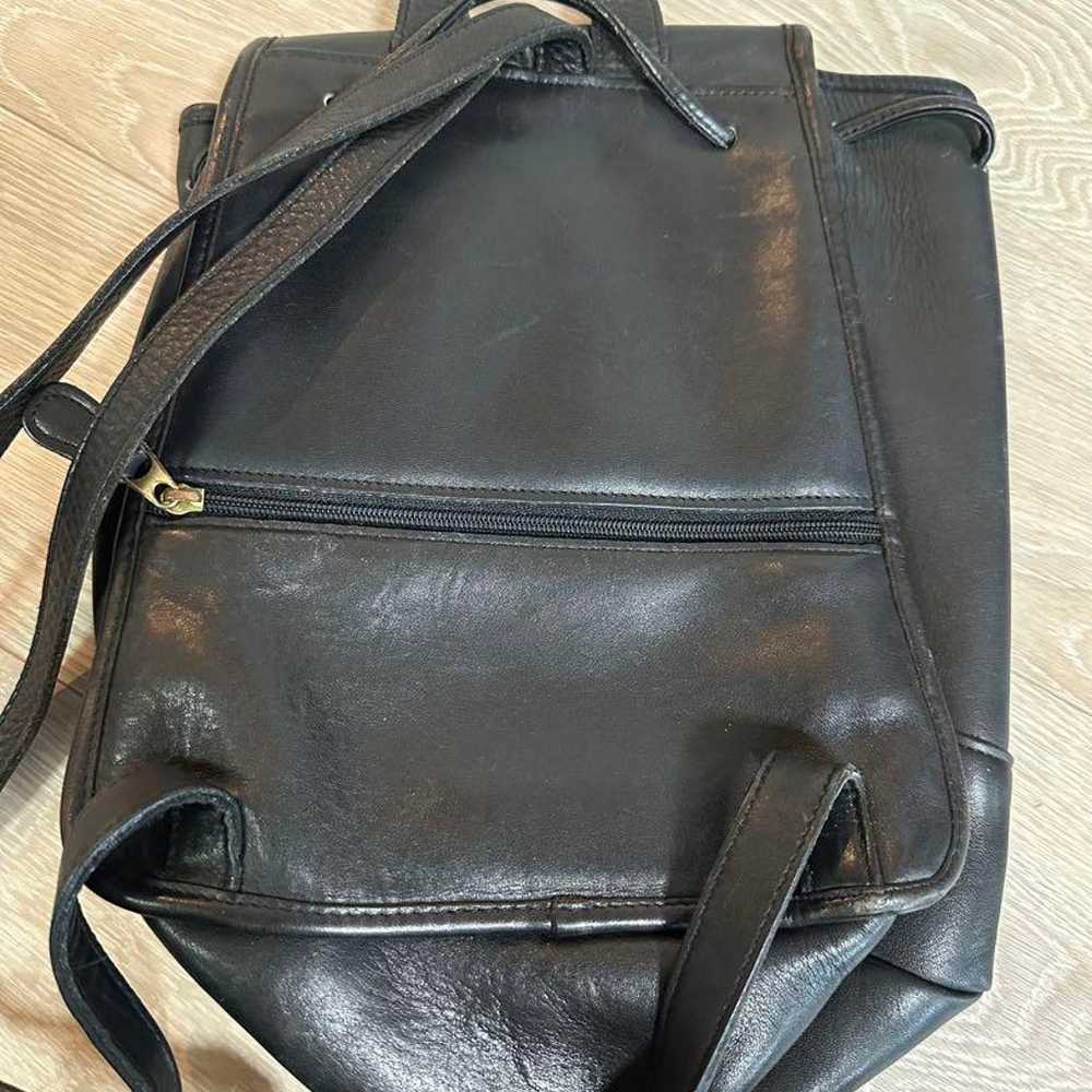 Black leather backpack Coach - image 3