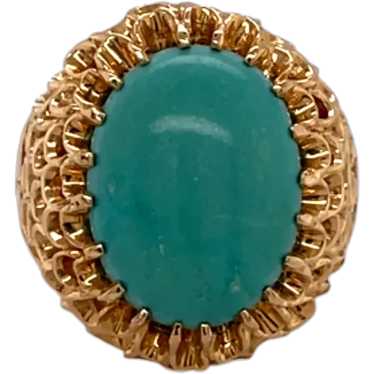 14K Yellow Gold Turquoise Ring