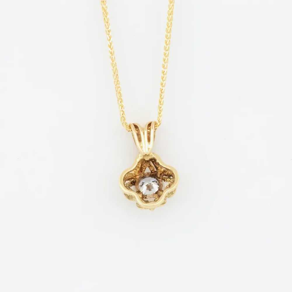 Retro-Era 14k Diamond Solitaire Necklace - image 8