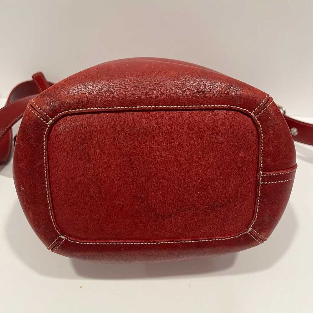 Y2K Vintage Coach Small Duffle Sac 9186 Red Leath… - image 7