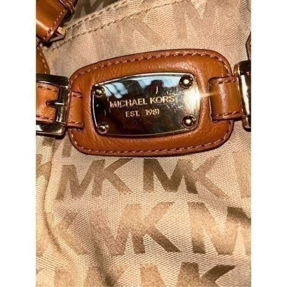 Michael Kors Large MK Tan Purse Shoulder Bag - image 5