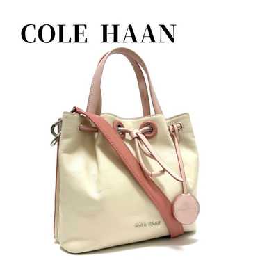 Cole Haan 2-way Handbag Shoulder Bag White Pink D… - image 1