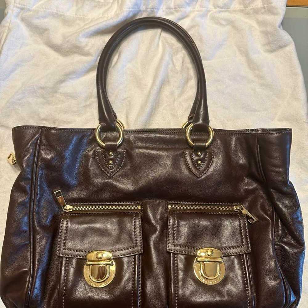 Dark brown leather bag - image 1