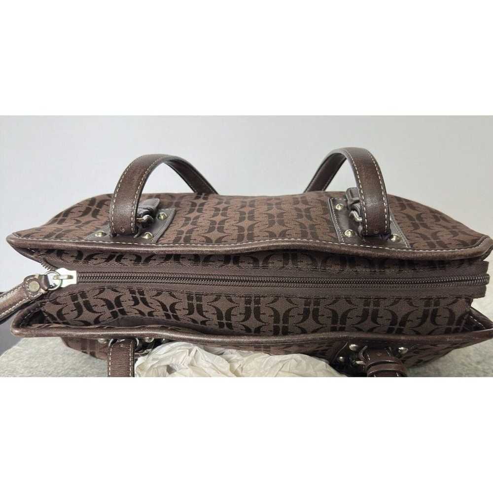 Fossil Modern Vintage Canvas Dark Brown Purse Dou… - image 4