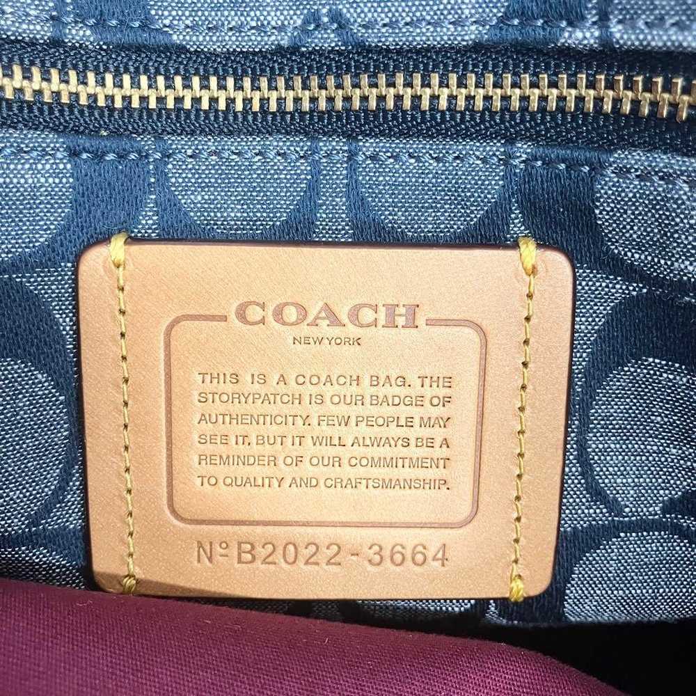 69B129 | Like New | Coach 2WAY Bag Denim Turn Lock - image 9