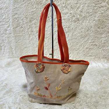 Handmade Shoulder Bag Canvas Embroidered Floral P… - image 1