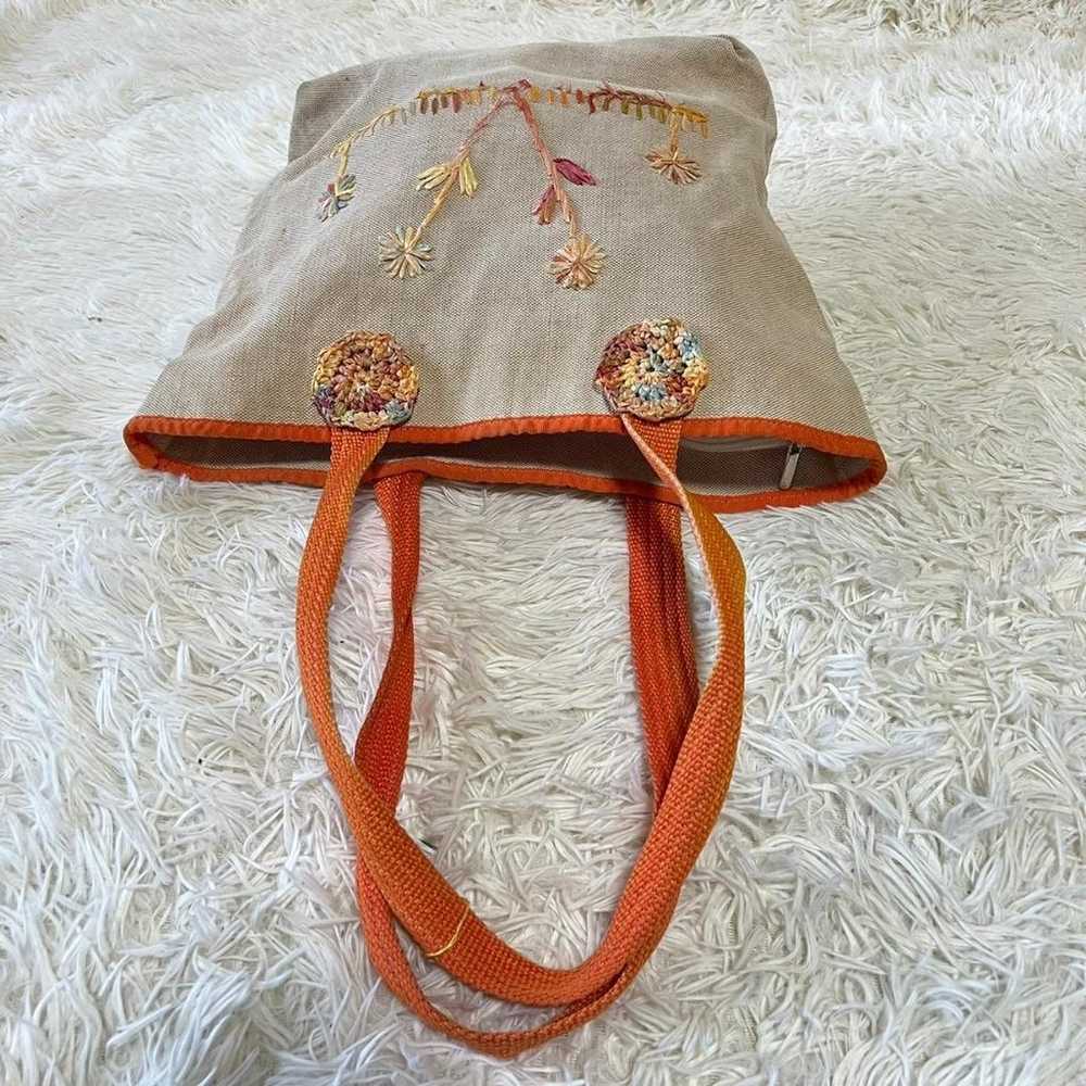 Handmade Shoulder Bag Canvas Embroidered Floral P… - image 6