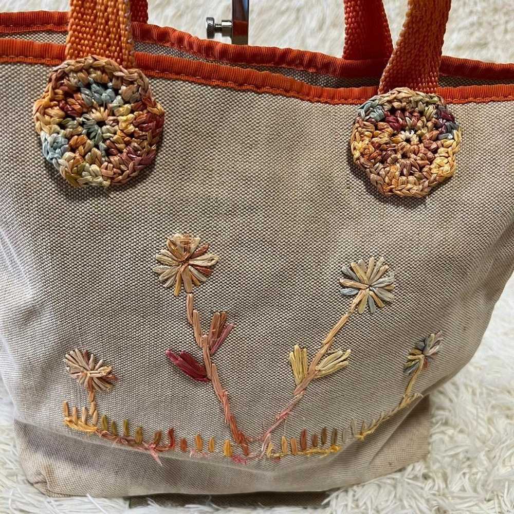 Handmade Shoulder Bag Canvas Embroidered Floral P… - image 8