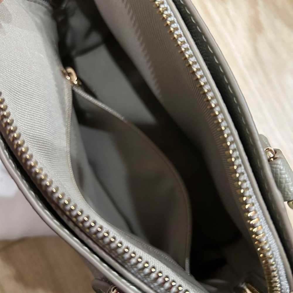 FURLA Vittoria S Dome Handbag Gray Leather - image 6