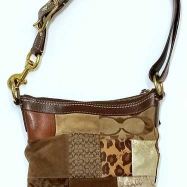 Coach Brown Patchwork Shoulder Bag