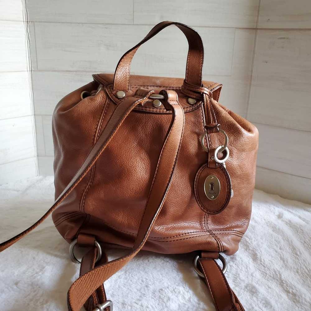 Fossil Tan Leather Maddox Distressed Vintage 1954… - image 2