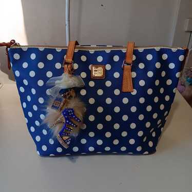 Dooney Blue Polka-dot tote