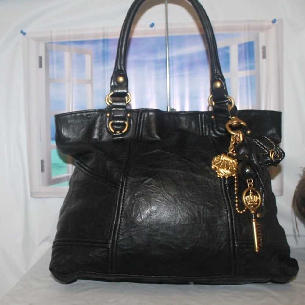 $598 Juicy Couture Lamb Leather Shopper Tote Shou… - image 1