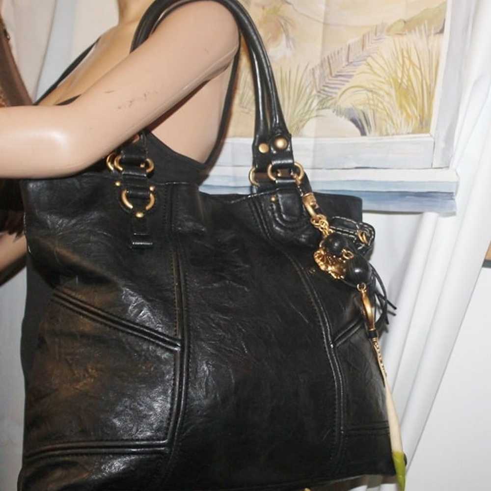 $598 Juicy Couture Lamb Leather Shopper Tote Shou… - image 2