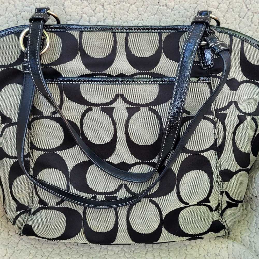 Coach B1068 Leah Bag Signature Monogram Canvas Ba… - image 5