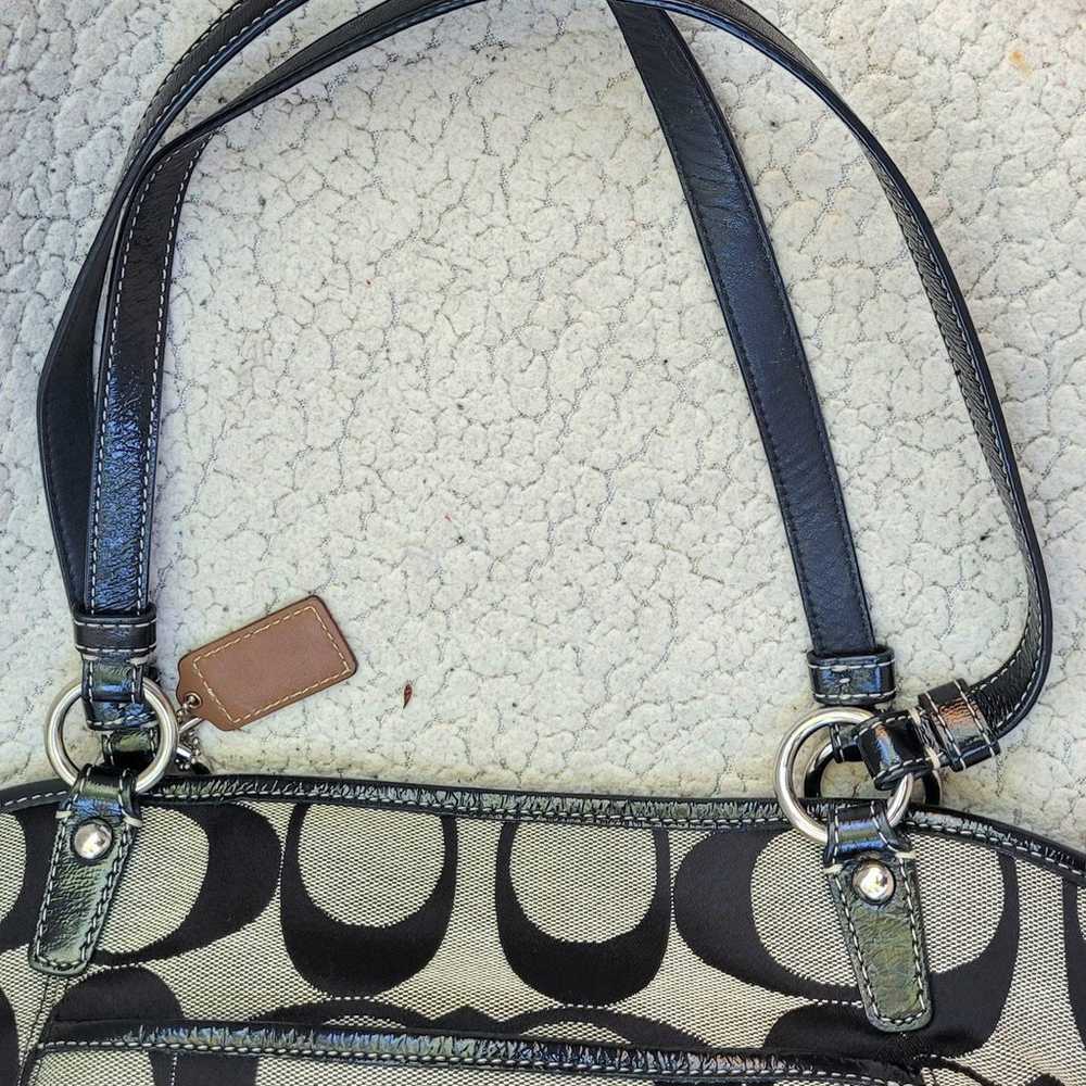 Coach B1068 Leah Bag Signature Monogram Canvas Ba… - image 8