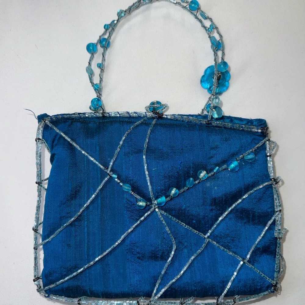 Vintage Beaded Wire Caged Bag Unique Purse - image 4