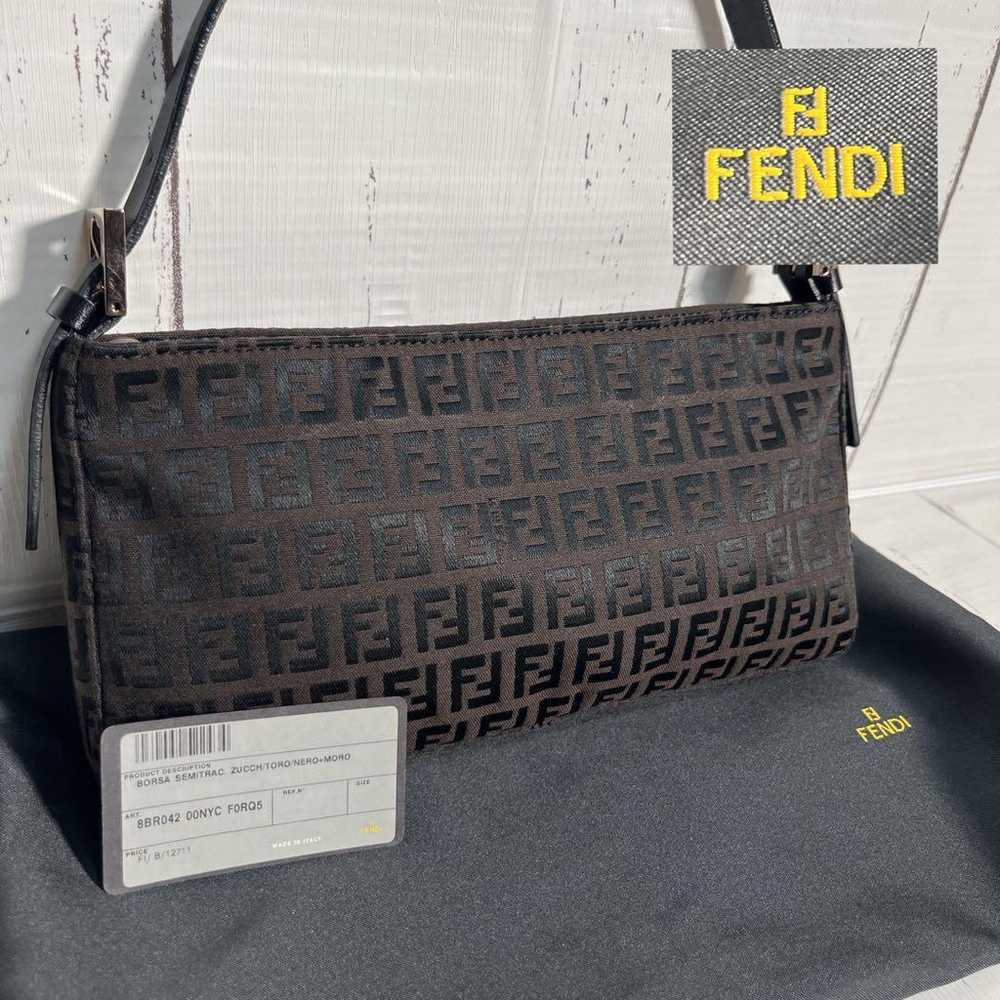 【Like New】FENDI Accessory Pouch Handbag Zucchino … - image 1