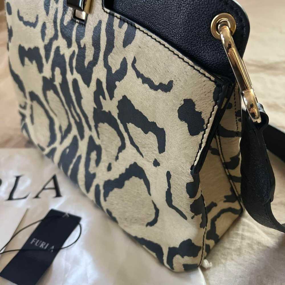 FURLA Bag Zebra Pattern Black Beige Shoulder Bag - image 3