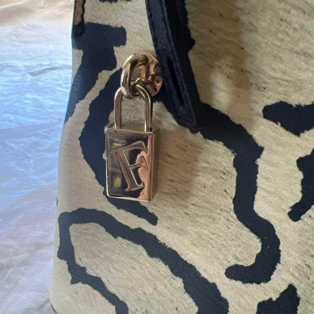 FURLA Bag Zebra Pattern Black Beige Shoulder Bag - image 6