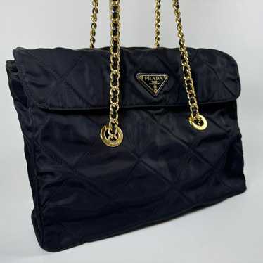 PRADA Chain Quilted Shoulder Bag Flap