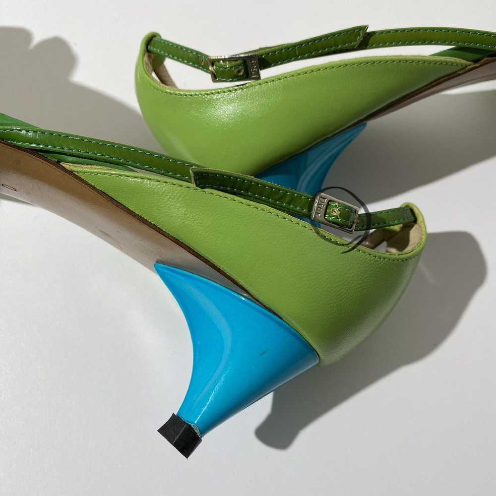 Dior Dior Early 2000s Green / Blue Pointed Toe Ki… - image 6