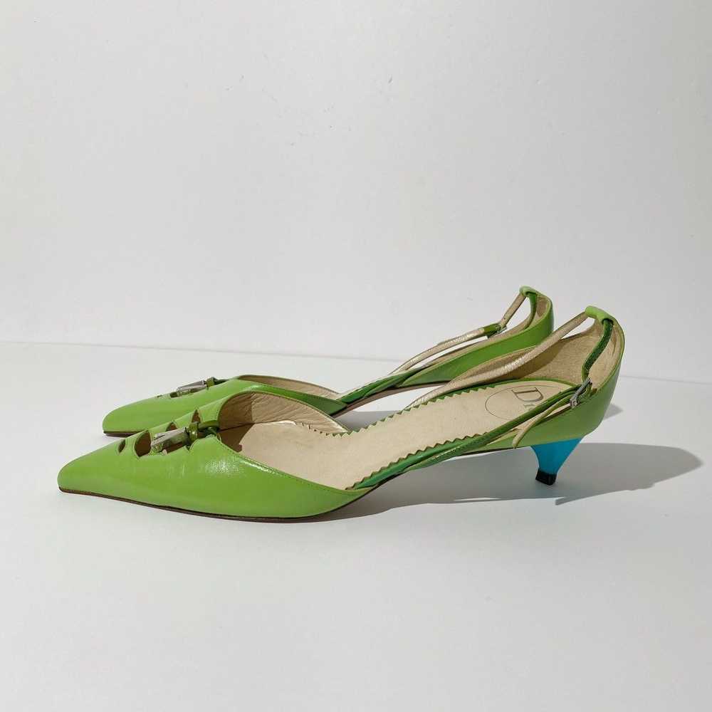 Dior Dior Early 2000s Green / Blue Pointed Toe Ki… - image 8