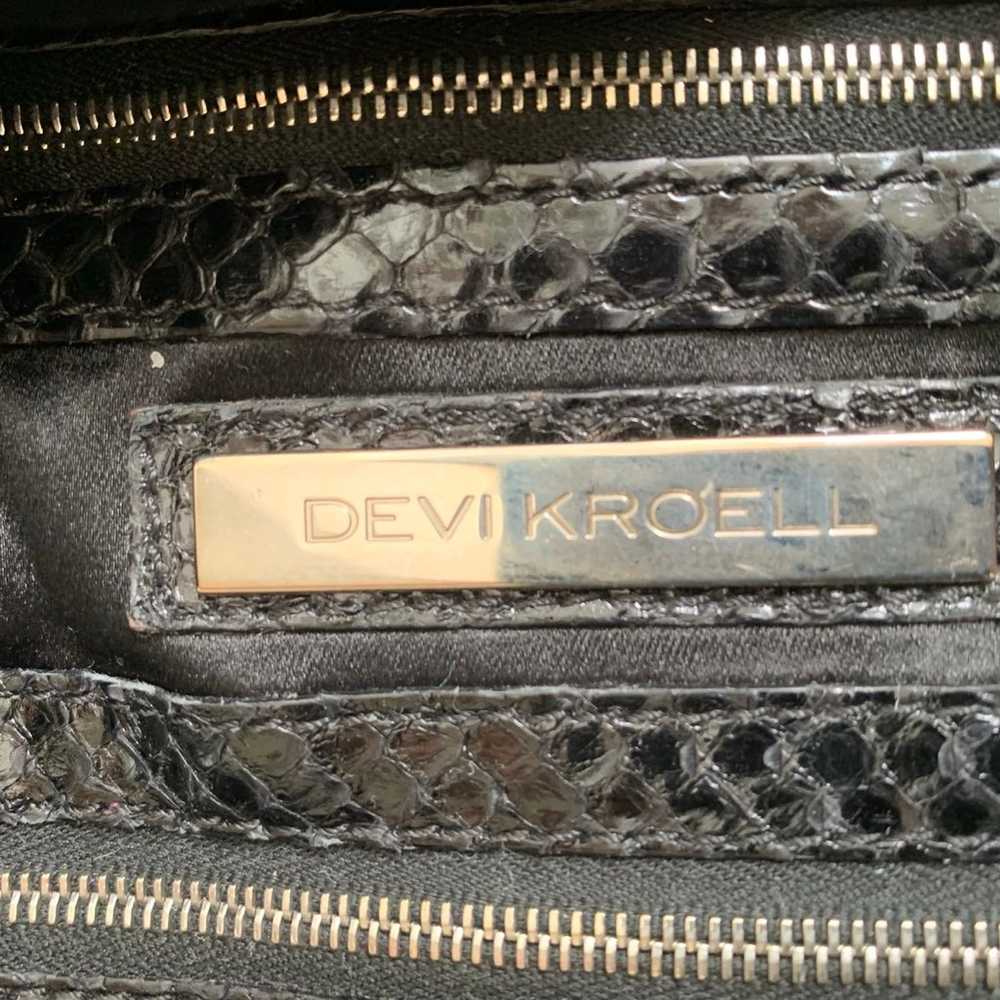 Devi Kroell Black Python Snake Skin Roman Handbag - image 3