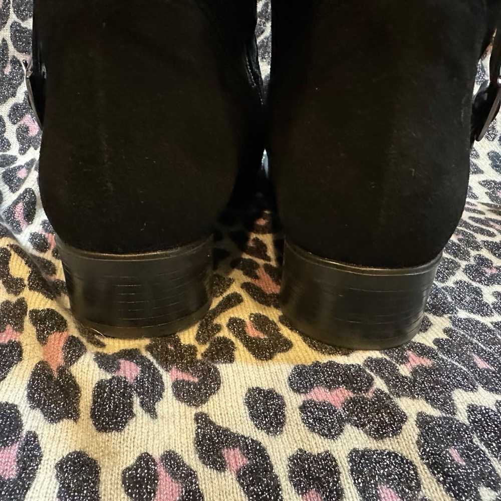 JJ extra wide calf suede boots, black, size 36, l… - image 3