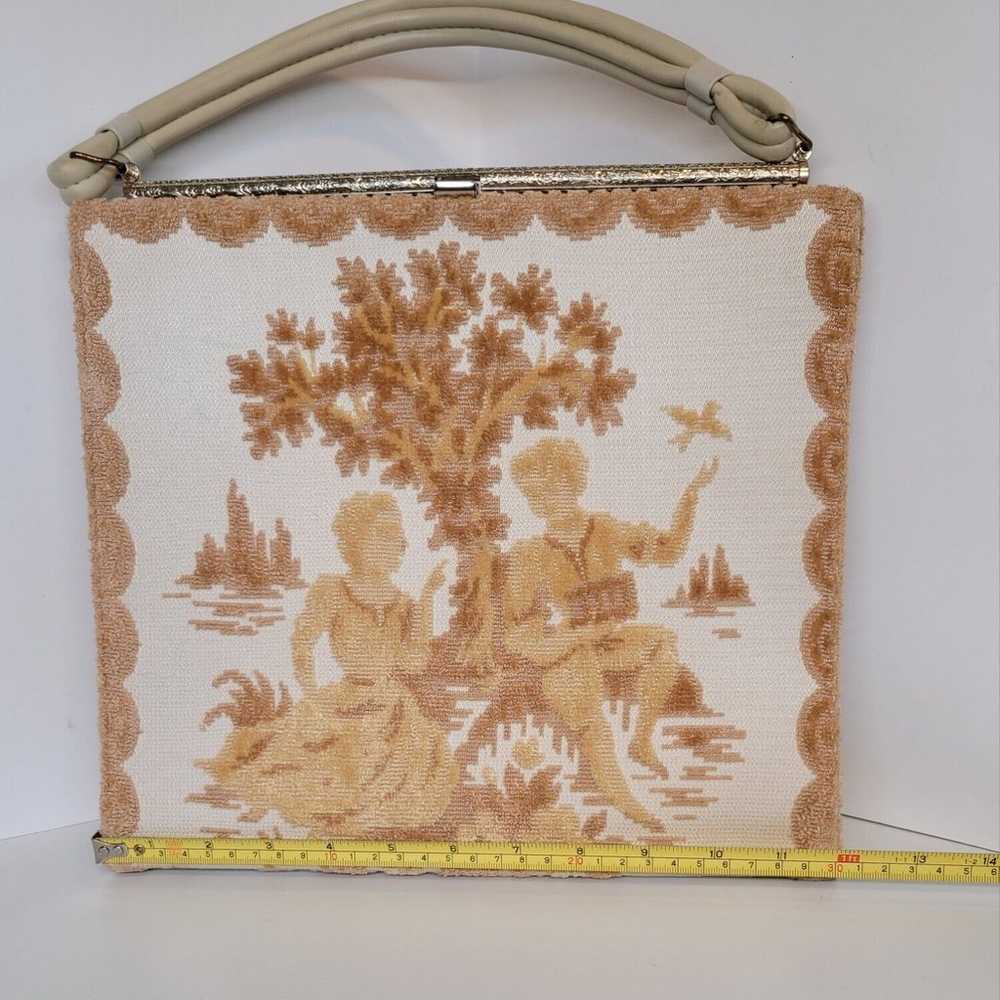 Vintage 1960’s Purse Love Birds Victorian Chenill… - image 12