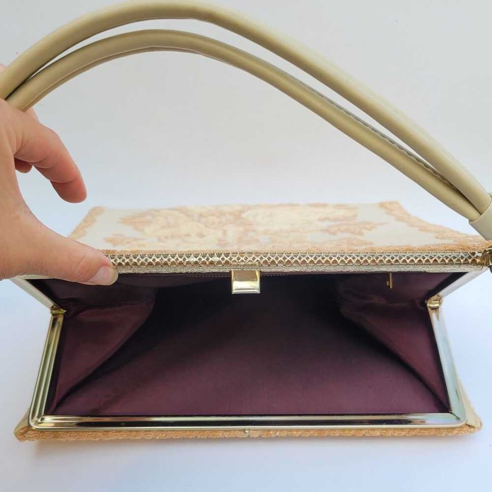 Vintage 1960’s Purse Love Birds Victorian Chenill… - image 7