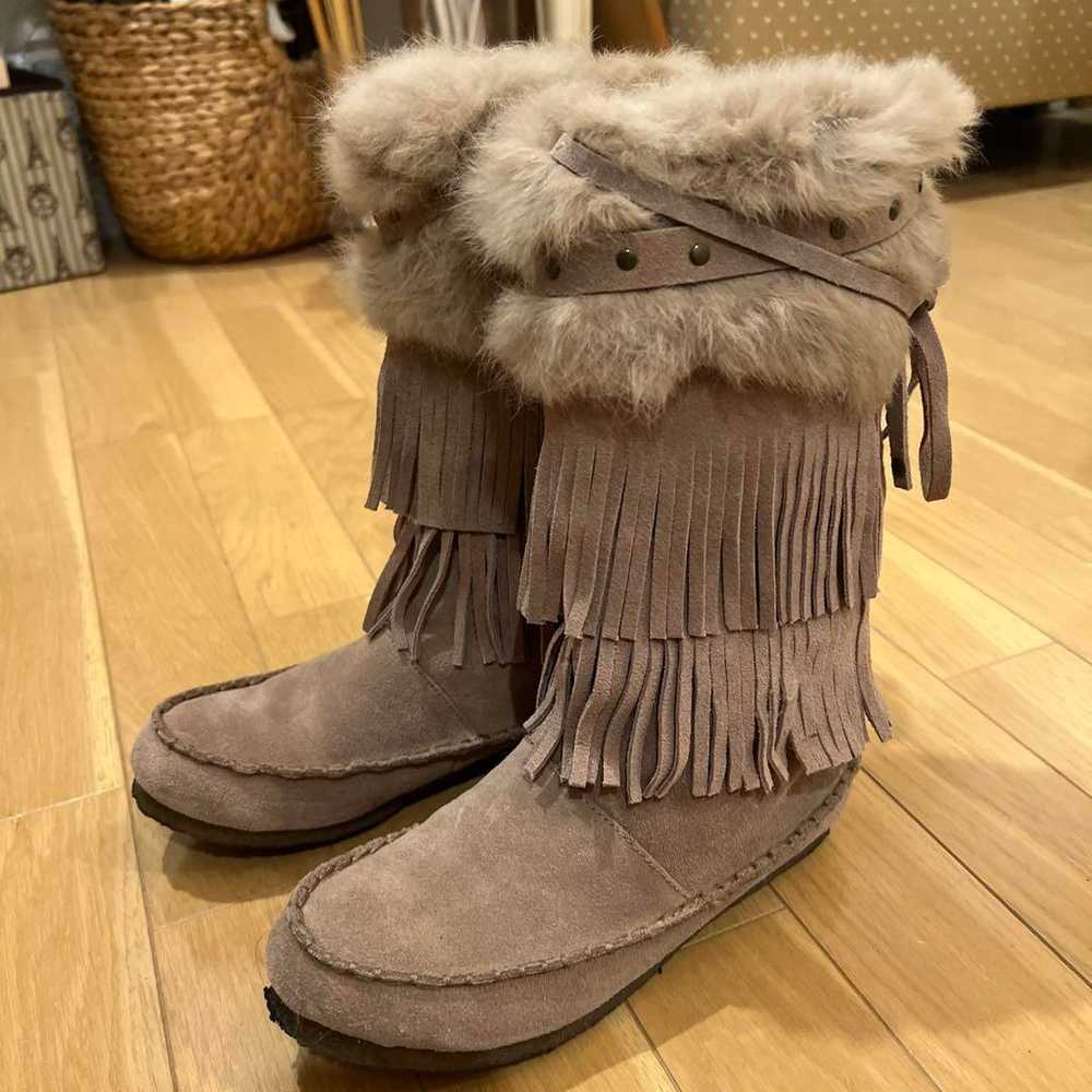 Abahouse de Vinette Rabbit Fur Fringe Boots - image 2